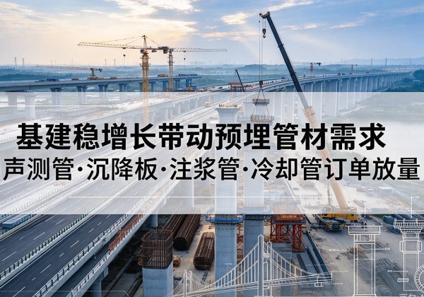 响水基建稳增长带动预埋监测管材需求，声测管、沉降板、注浆管订单持续放量